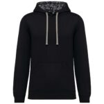 UNISEX CONTRAST PATTERNED HOODED SWEATSHIRT