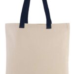 FLAT CANVAS SHOPPER WITH CONTRAST HANDLE
