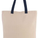 SHOPPER BAG WITH GUSSET AND CONTRAST COLOUR HANDLE